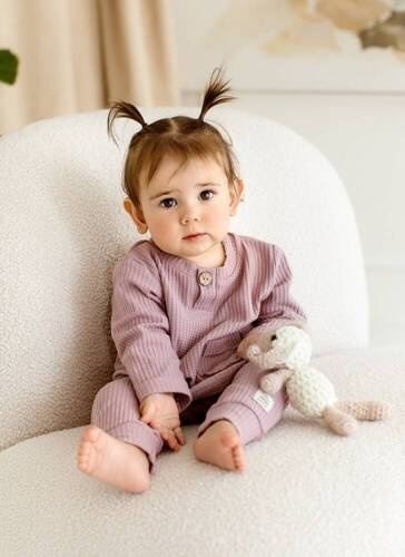 "Natural Waffel" Makoma Spodnie niemowlęce pink