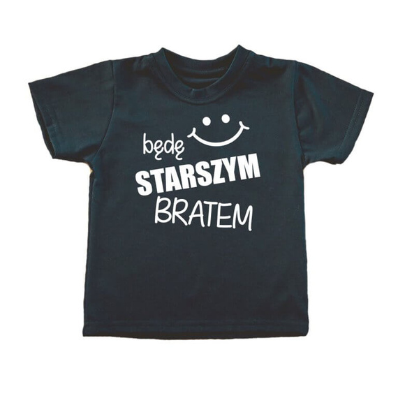 "Będę STARSZYM bratem v2" Moocha Koszulka dziecięca biały