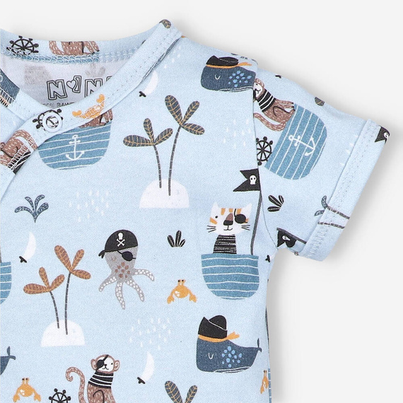 Piraci Body kopertowe krótki rękaw z bawełny organicznej Nini druk