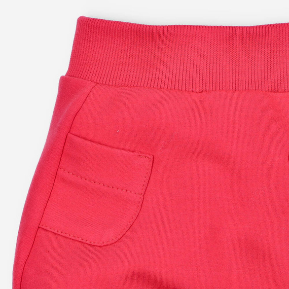 ABN-4517/KOR Spodnie dresowe kieszonka z bawełny organicznej Nini koralowy