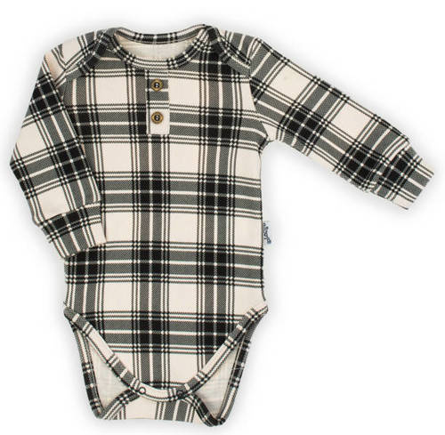 Body z długim rękawem 163646 "Magia Świąt" Nicol - kratka: czarny, beżowy