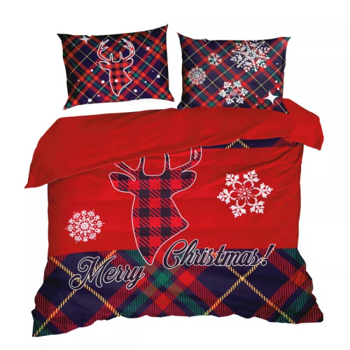 Dasher Pościel świąteczna renifer z mikrowłókna Eurofirany czerwony