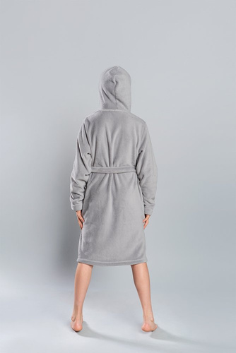 Mimas Szlafrok męski z kapturem Italian Fashion- szary