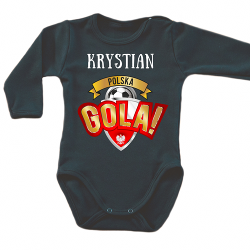"POLSKA GOLA z imieniem dziecka" Moocha Body długi rękaw czarny