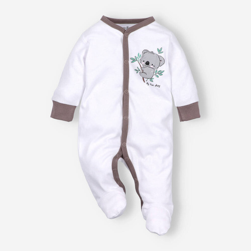 ABN-5207/BIA Sweets Koala Pajacyk z bawełny organicznej Nini biały
