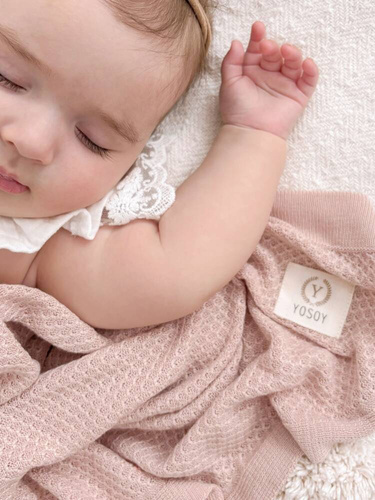 Bambusowy kocyk Clover YOSOY - powder pink