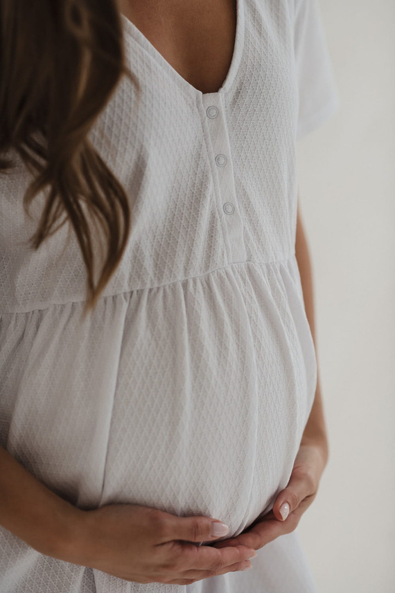Aurora koszula nocna ciążowa i do karmienia Milk&Love biały