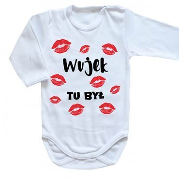 "WUJEK tu był" Moocha body długi rękaw biały