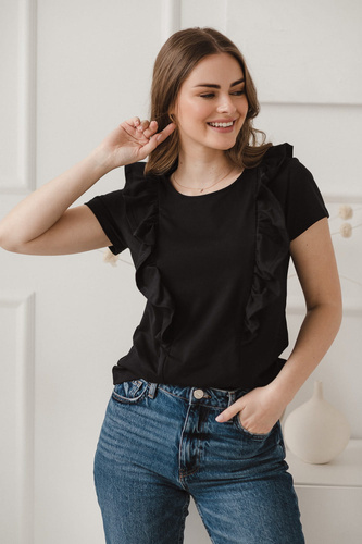 Milky Waves bluzka do karmienia z krótkim rękawem Milk&Love czarny