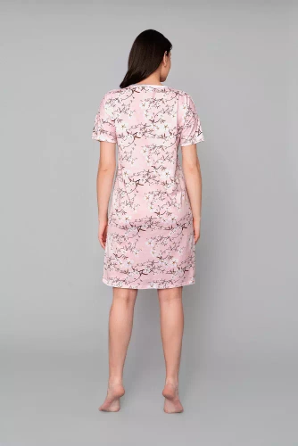 Alwa koszula nocna krótki rękaw Italian Fashion - różowy druk