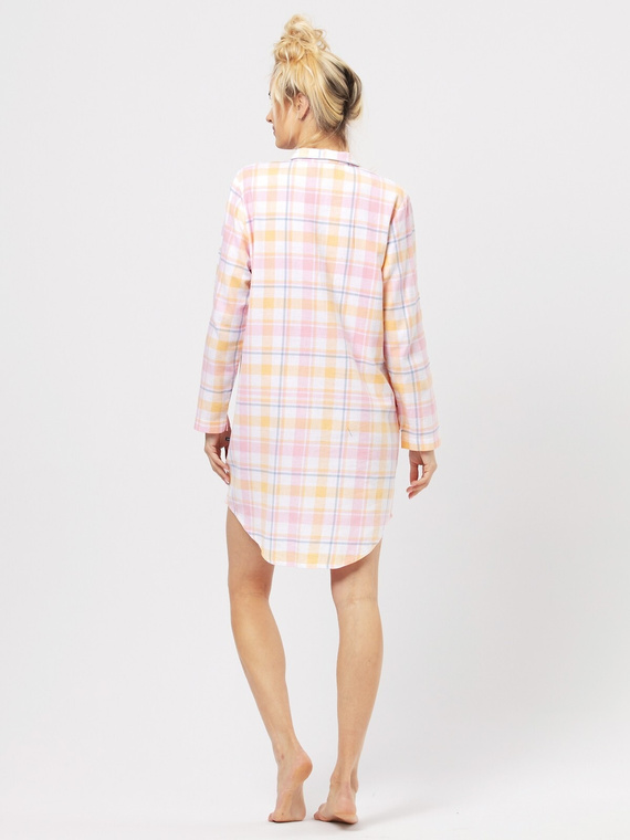 LND 486 Flanela Koszula damska Key -różowy