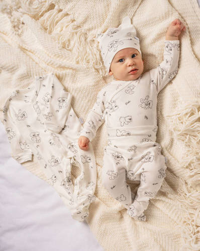 4700 02 Komplet wyprawkowy 4-częściowy nadruk "Basic" Nicol - ecru