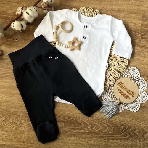 BP002 Mamatti Body polo z długim rękawem - biały