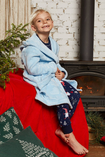 Misti Italian Fashion Szlafrok dziewczęcy - niebieski