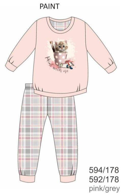 594/178 592/178 Paint Piżama dziewczęca Cornette różowy