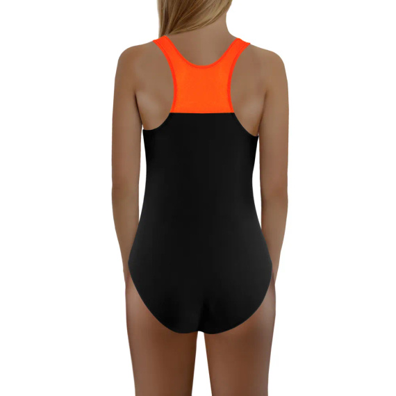 Strój kąpielowy dziewczęcy Sesto Senso czarny-pomarańcz