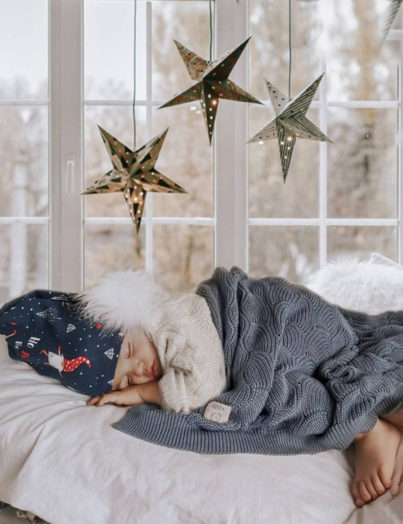 Ażurowy kocyk WAVES eco cotton Yosoy Denim