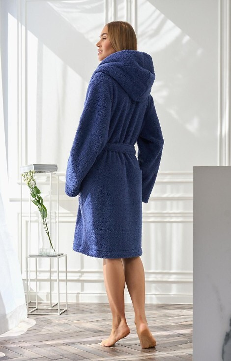 2555 Heaven Szlafrok damski L&L z kapturem navy – komfort i styl