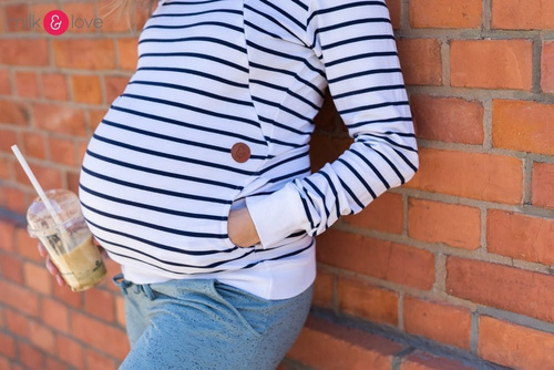 Milk Please bluza do karmienia Milk&Love w granatowo-białe paski