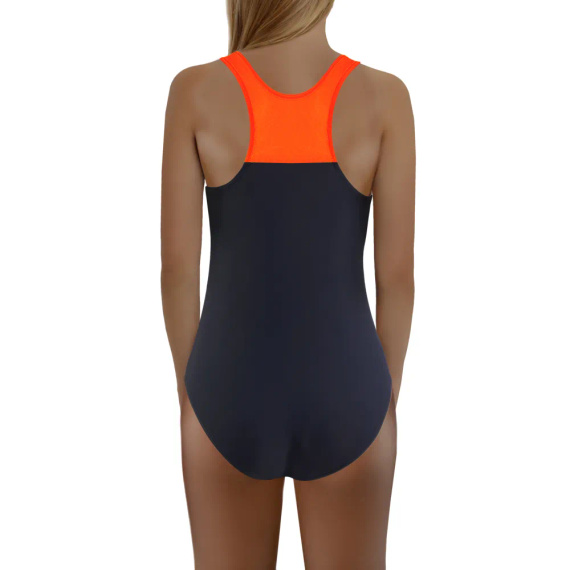 Strój kąpielowy dziewczęcy Sesto Senso grafit-pomarańcz