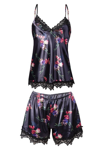 Flowers Komplet piżama damska DKaren -DK-KV biały 007