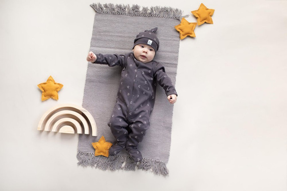 "Dreamer" Pinokio Pajac niemowlęcy - grafit druk