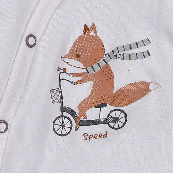 ABN-4702/ECR Cute Cars Body kopertowe z bawełny organicznej Nini ecru