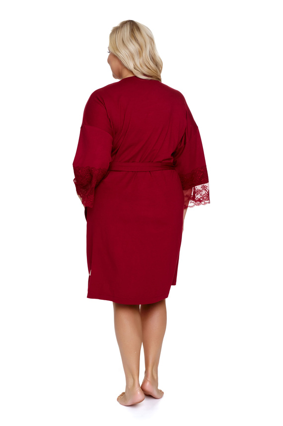 7261 Szlafrok damski Doctor Nap – wiskoza, Plus Size - burgundy red