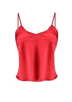 Karen Satynowy top damski DKaren - czerwony