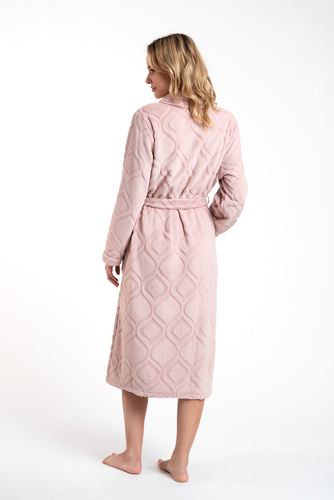 Morena Szlafrok damski polarowy Іtalian Fashion - pudrowy róż