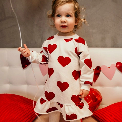 Love Eevi Sukienka z falbanką -biała