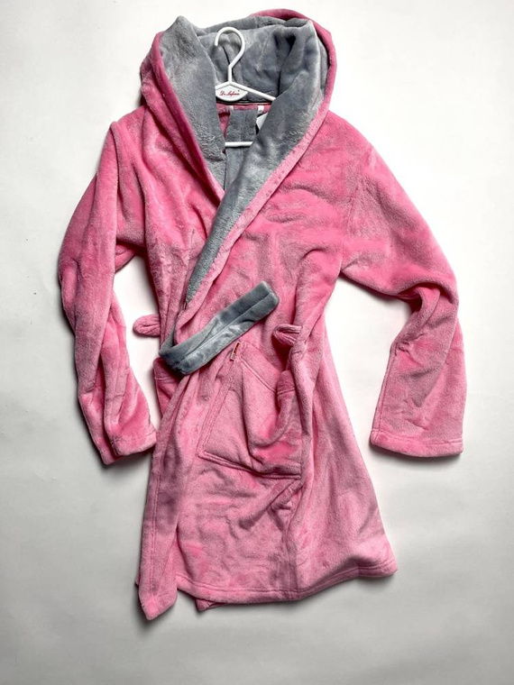 627 Soraya Krótki Szlafrok damski Forex - róż / jasny szary