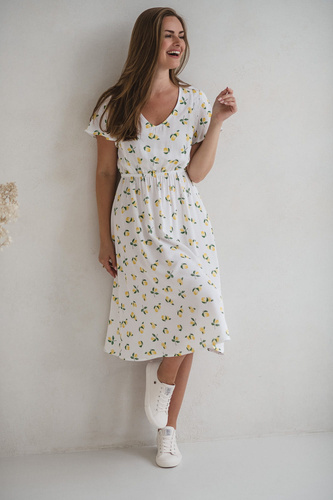 Lovely Dress Midi Milk&Love sukienka ciążowa i do karmienia granatowa w groszki