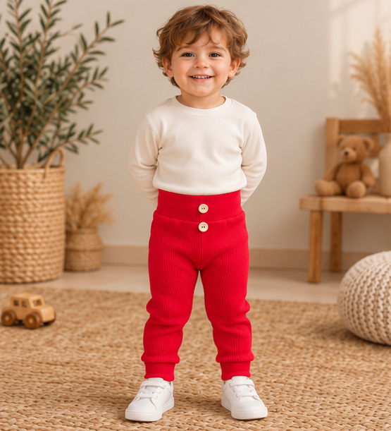 LJ816 Mamatti Legginsy dziewczęce dzwony - brązowy