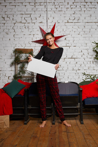 Ordesa Piżama Damska długi rękaw, długie spodnie Italian Fashion - czarny/druk