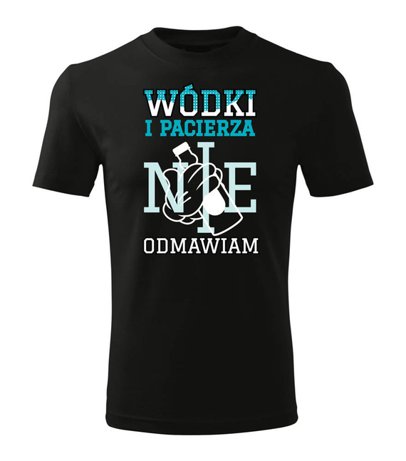 "Wódki i pacierza nie odmawiam" Moocha koszulka męska czarny
