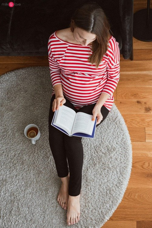 Legginsy ciążowe z wysokim pasem Milk&Love granatowe