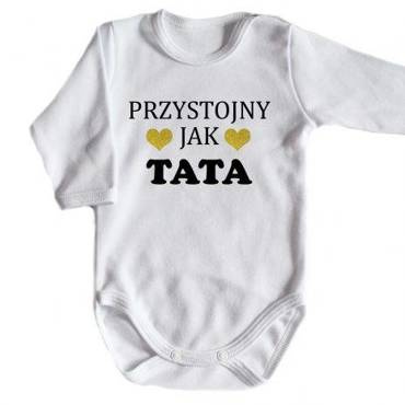 "PRZYSTOJNY JAK TATA" Moocha Body długi rękaw biały