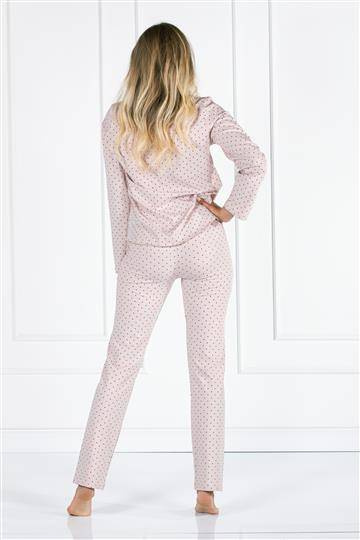 Eveline piżama damska rozpinana Momenti Per Me powder pink