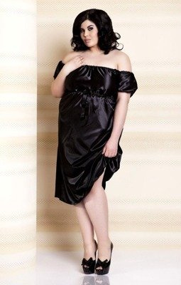 Anabel Halka satynowa Plus Size damska DKaren - czarna