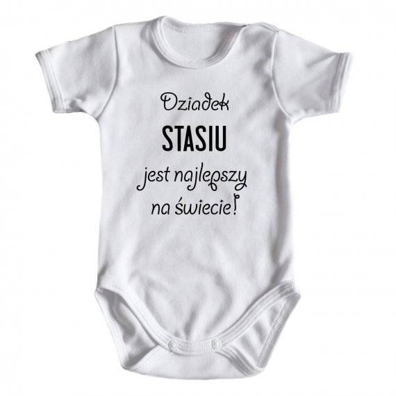 "Dziadek najlepszy na świecie" Moocha body krótki rękaw biały 