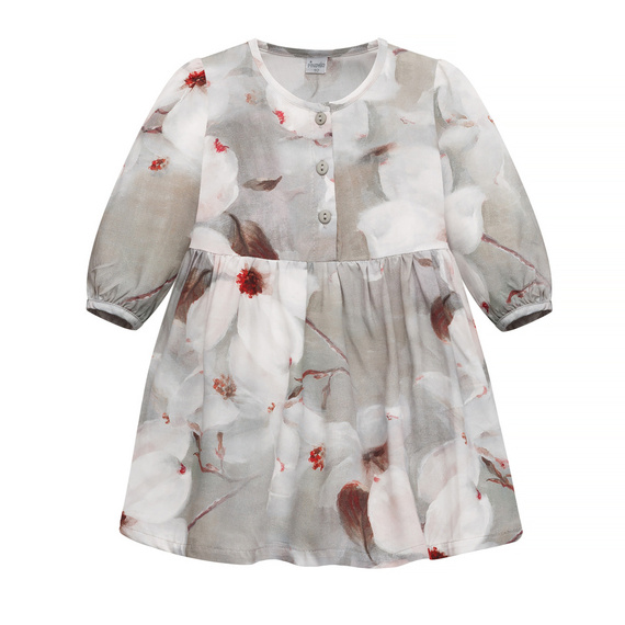 Tres Bien Pinokio Sukienka w kwiatki - szare kwiaty
