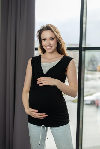 021 Bawełniany top  MIRACLE-czarny