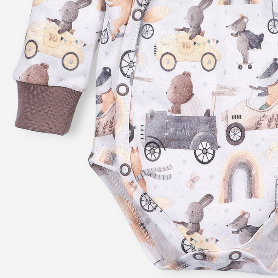 ABN-4701/SAM Cute Cars Body kopertowe z bawełny organicznej Nini druk