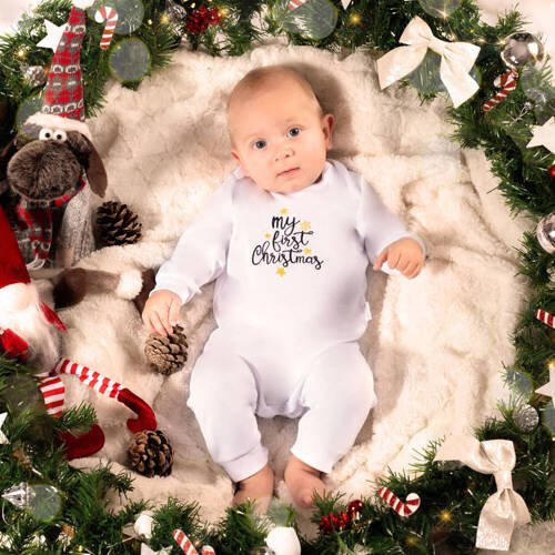 Pajacyk niemowlęcy 163516 "Magia Świąt" Nicol - haft "My First Christmas"