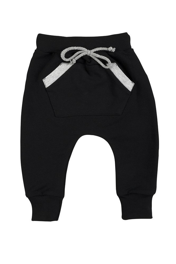 "BLACK" Makoma Spodnie niemowlęce dresowe czarny