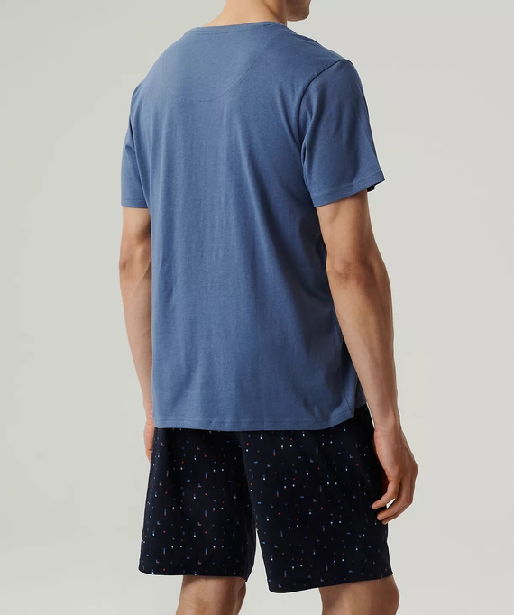 NMP-385 Piżama męska krótki rękaw, Atlantic- granatowy