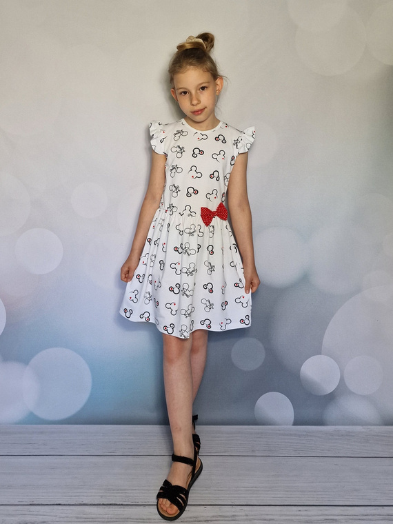 Myszki Sukienka dziewczęca Bambarillo biały