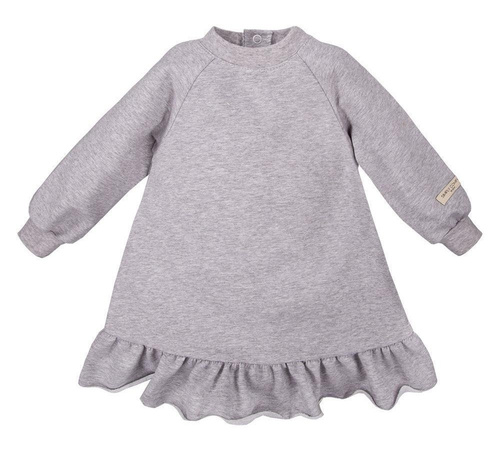 Sukienka z falbanką u dołu "Simply Comfy" Ewa Klucze- szary melanż