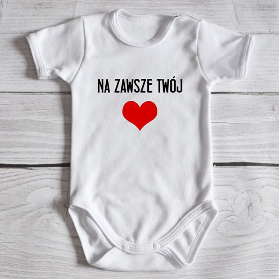 Body krótki rękaw "Na zawsze Twój" Moocha czarne